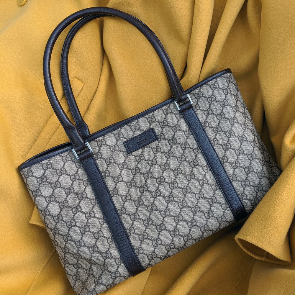 Gucci Supreme GG Canvas Tote Bag Authentic Vintage